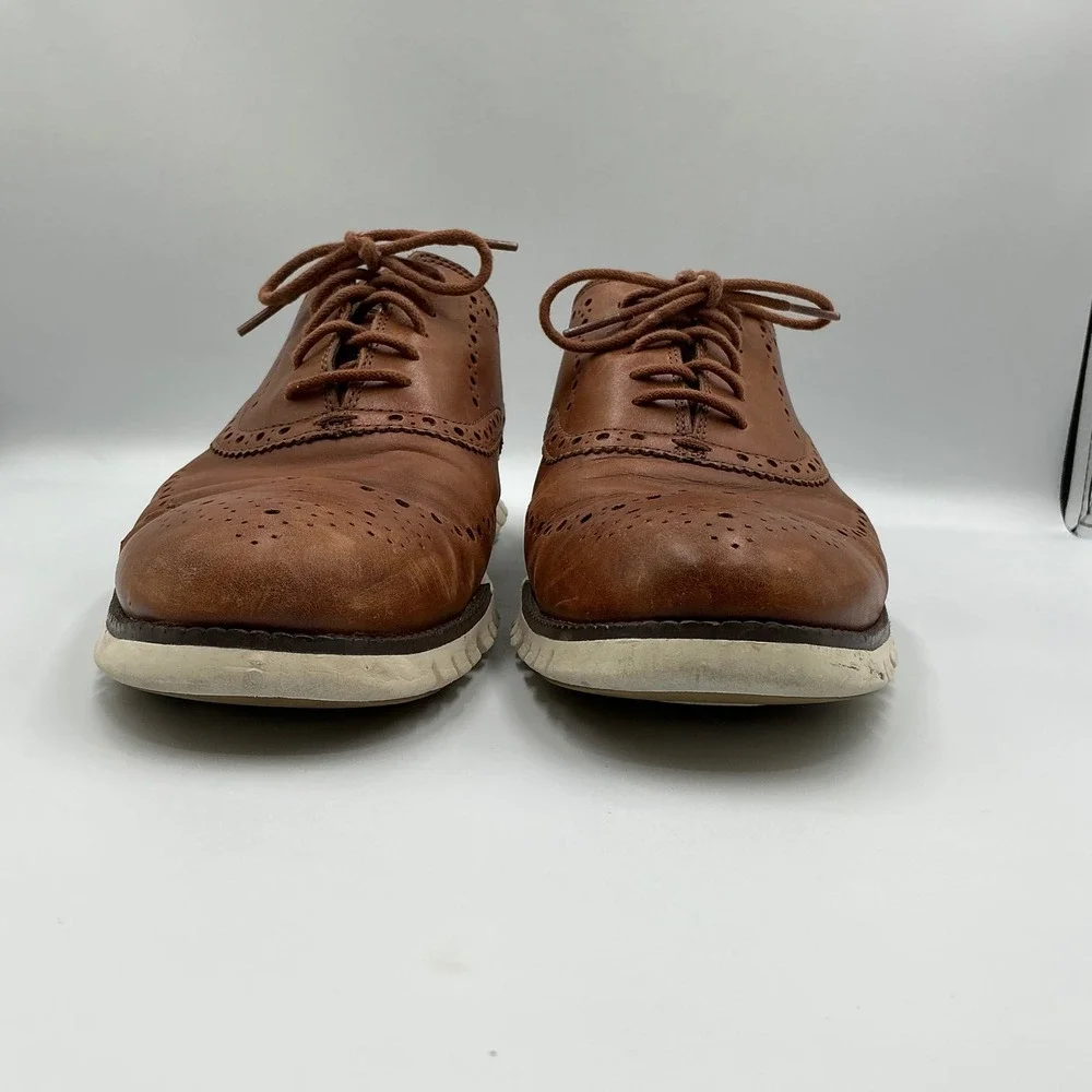 Cole Haan Zerogrand Wingtip Oxford British Tan‎ Leather Mens Shoes C23579
